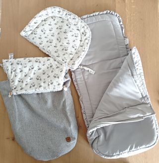 Saco Paz Rodriguez reversible gris y dibujo zorros