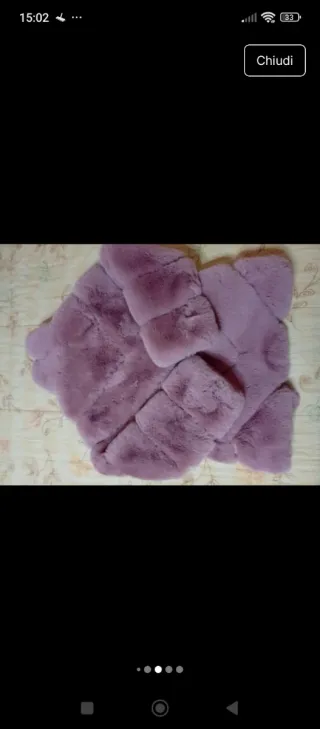 Cappotto pelliccia lilla tg M/L