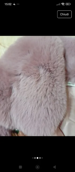 Cappotto pelliccia lilla tg M/L