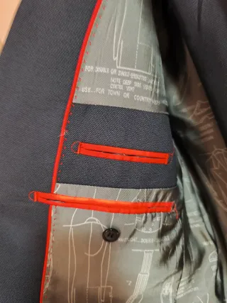 Traje de hombre azul/gris