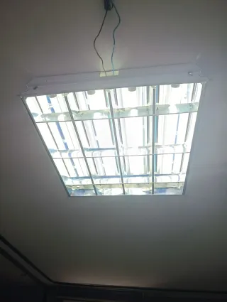 2 Lámparas Techo Garaje/Oficina Metal