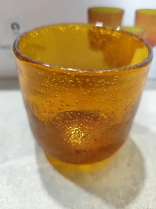 Set 6 Vasos Cristal Ámbar Burbujas 320ml