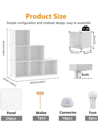 Organizador de cubos blanco