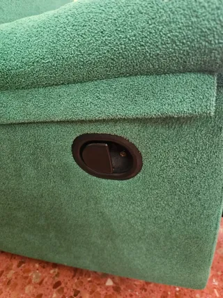 Sofá 3 plazas + sillón relax verde