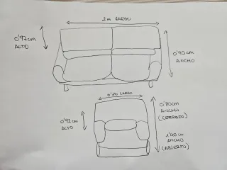 Sofá 3 plazas + sillón relax verde