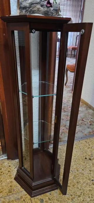 Vitrina de madera y cristal