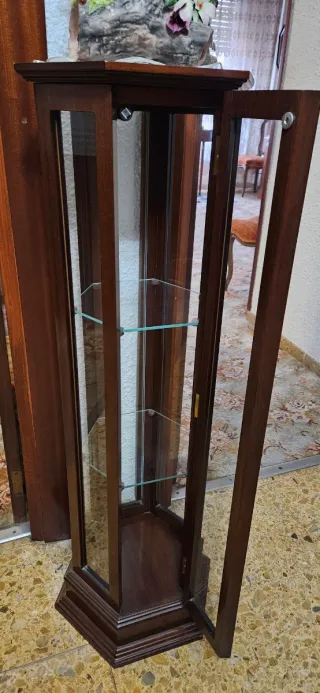 Vitrina de madera y cristal