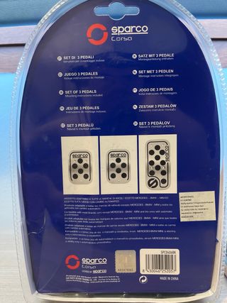 Set 3 Pedales Sparco Corsa Nuevos