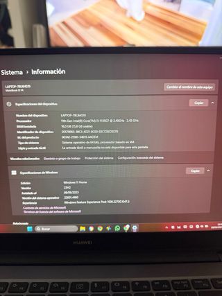 Portátil Huawei i5 11ª Gen · 16 GB RAM · Windows 1