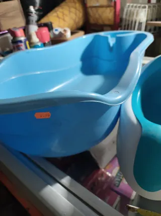 Bañera y orinal bebé azul