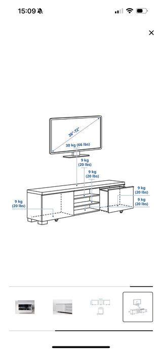 Mueble TV / Aparador Blanco 180cm