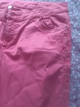 Pantalones niña coral bordados