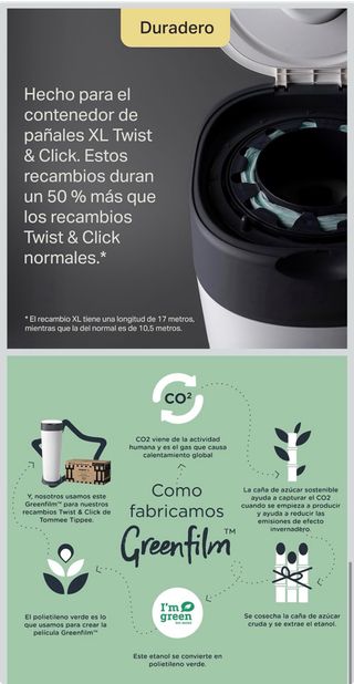 Papelera Pañales Tommee Tippee XL Blanco