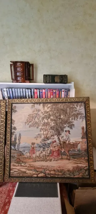 Conjinto de 2 tapices antiguos