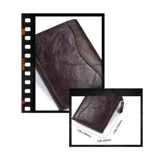 Cartera de piel auténtica y legítima.