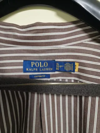 Camisa Polo Ralph Lauren XL Rayas Marrón/Blanco