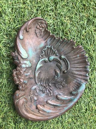 Palmatoria jabonera joyero bronce antigua