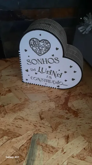 Mealheiro Coração Sonhos em Construção