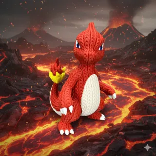 Figura Pokémon Charmeleon 3D Efecto Crochet