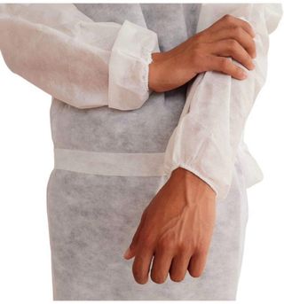 5 Batas Quirúrgicas Manga Corta Blancas