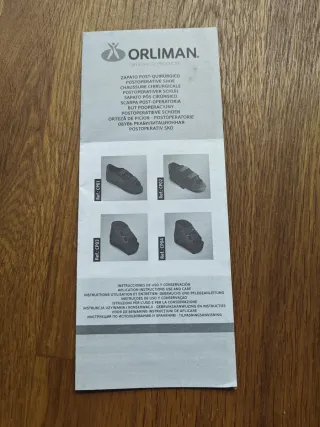 Zapato postquirúrgico ortopédico