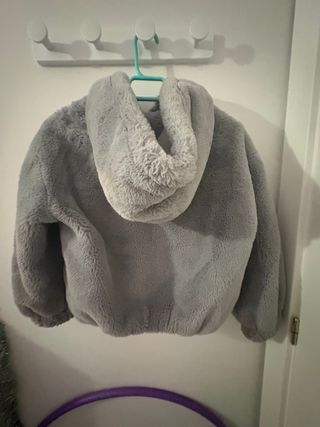 Abrigo terciopelo gris niña 10/12 años