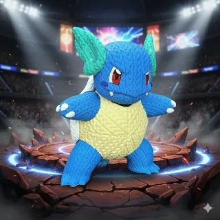 Figura Pokémon Wartortle 3D Efecto Crochet