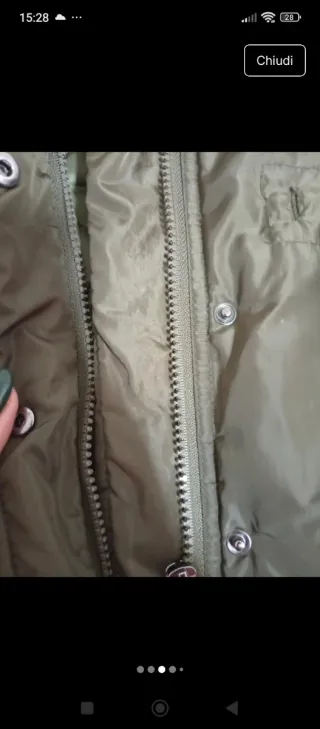 Piumino verde sotto ginocchio 8 anni