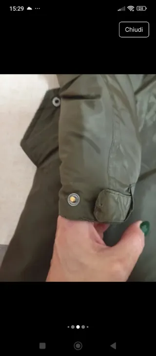 Piumino verde sotto ginocchio 8 anni