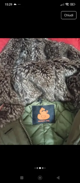 Piumino verde sotto ginocchio 8 anni