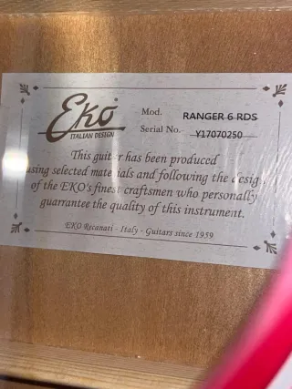 Chitarra Eko Ranger 6 Red Sunburst
