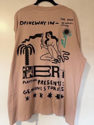 Camiseta Bershka rosa hombre talla L