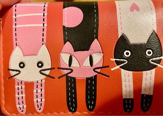 Portafoglio Botusi rosa con gatti