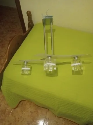 Lámpara de salón elegante plata y transparente