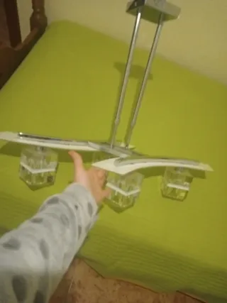 Lámpara de salón elegante plata y transparente