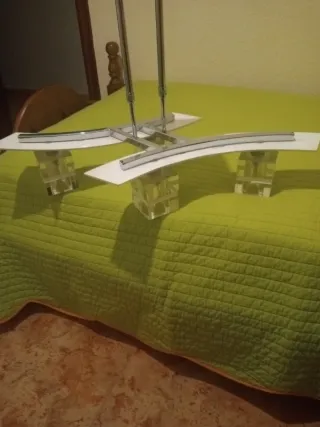 Lámpara de salón elegante plata y transparente