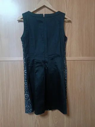 Vestido corto negro entallado Blanco Talla S