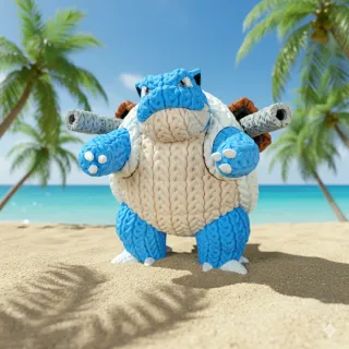 Figura Pokémon Blastoise 3D Efecto Crochet