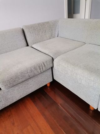 Sofá modular chaiselongue gris 3 plazas