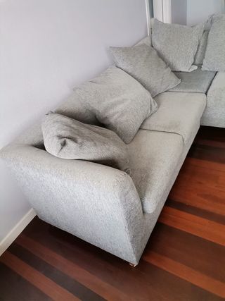Sofá modular chaiselongue gris 3 plazas