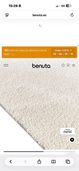 Alfombra Nest Melvin Crema Lavable