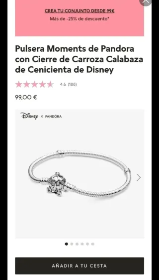 Pulsera Pandora Disney Plata