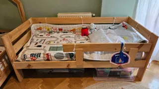 Cama infantil Lufe con colchón  madera 80/70