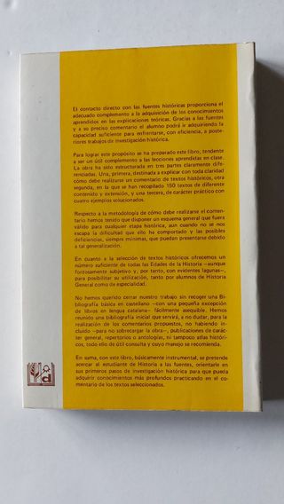 Libro Comentario de textos históricos