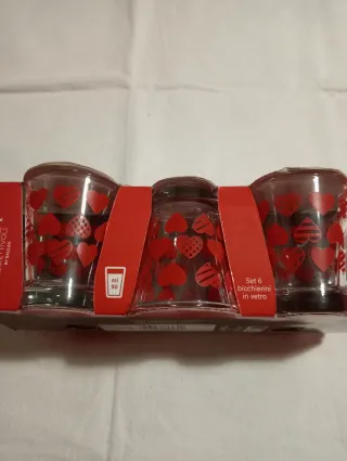 Set 6 Bicchierini Espresso Sibilla Cuori Rossi