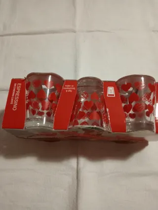 Set 6 Bicchierini Espresso Sibilla Cuori Rossi