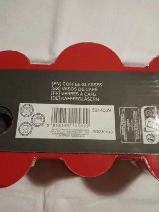 Set 6 Bicchierini Espresso Sibilla Cuori Rossi