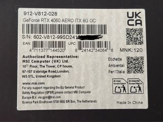 Tarjeta Gráfica MSI Aero ITX Geforce RTX 4060 OC