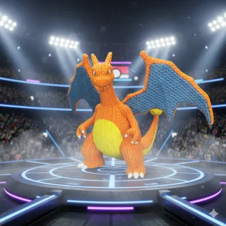 Figura Pokémon Charizard 3D Efecto Crochet