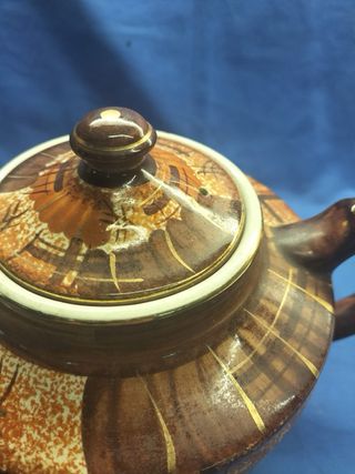 Bule de chá raro Gilman castanho e canela